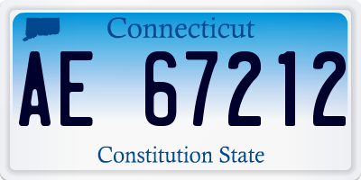 CT license plate AE67212