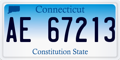 CT license plate AE67213