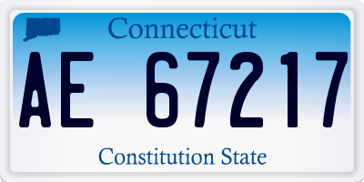 CT license plate AE67217