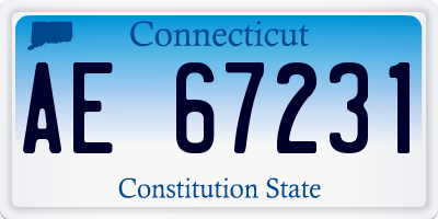 CT license plate AE67231