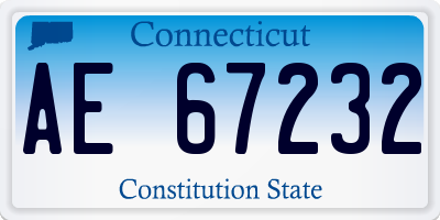 CT license plate AE67232