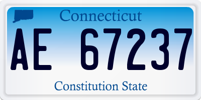 CT license plate AE67237