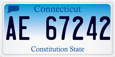 CT license plate AE67242