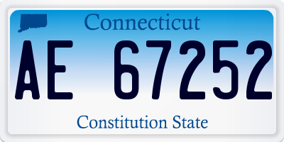 CT license plate AE67252