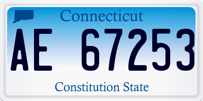 CT license plate AE67253