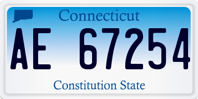CT license plate AE67254