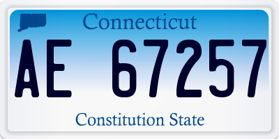 CT license plate AE67257