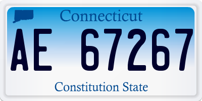 CT license plate AE67267