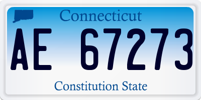 CT license plate AE67273