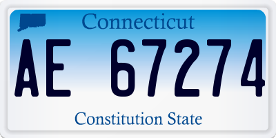 CT license plate AE67274