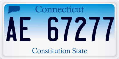 CT license plate AE67277