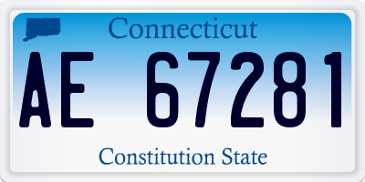 CT license plate AE67281
