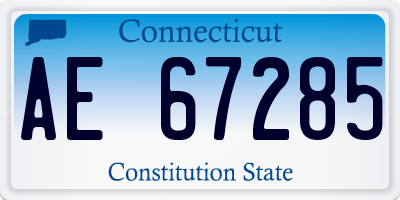 CT license plate AE67285