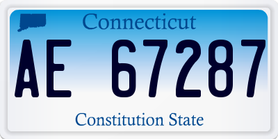 CT license plate AE67287