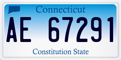 CT license plate AE67291