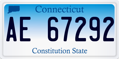 CT license plate AE67292