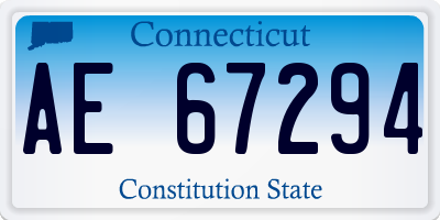 CT license plate AE67294