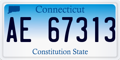 CT license plate AE67313