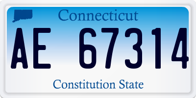 CT license plate AE67314