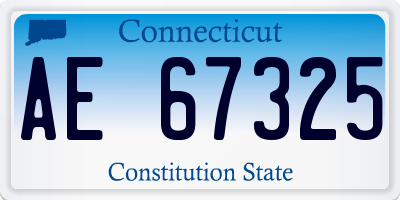 CT license plate AE67325