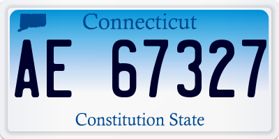 CT license plate AE67327
