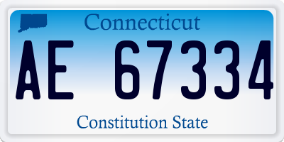 CT license plate AE67334