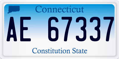 CT license plate AE67337