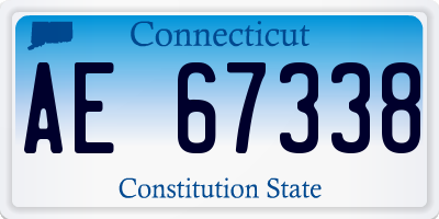 CT license plate AE67338