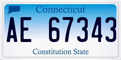 CT license plate AE67343