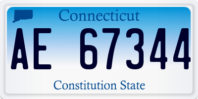 CT license plate AE67344