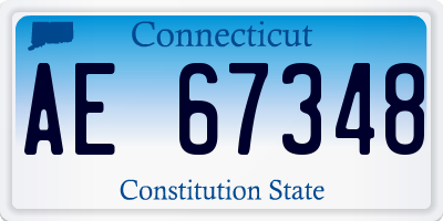 CT license plate AE67348