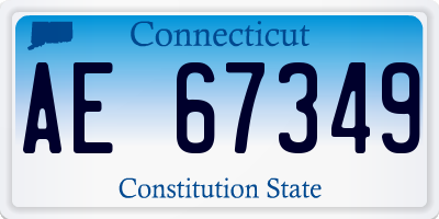 CT license plate AE67349