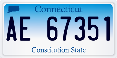 CT license plate AE67351