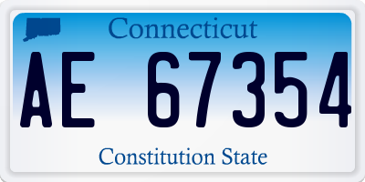 CT license plate AE67354