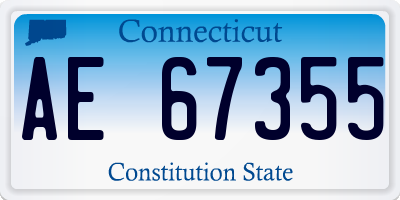 CT license plate AE67355