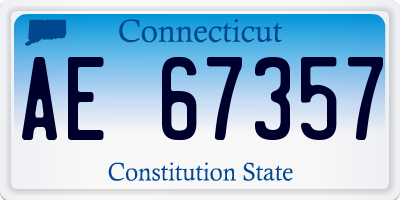 CT license plate AE67357