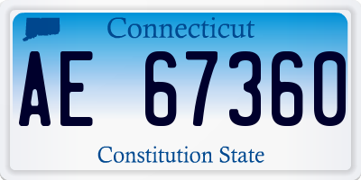 CT license plate AE67360