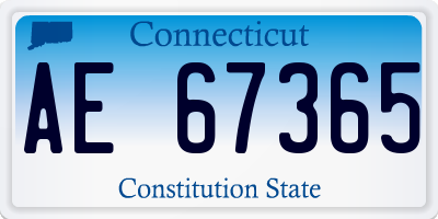 CT license plate AE67365
