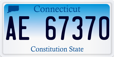 CT license plate AE67370