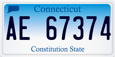 CT license plate AE67374