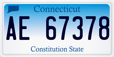 CT license plate AE67378