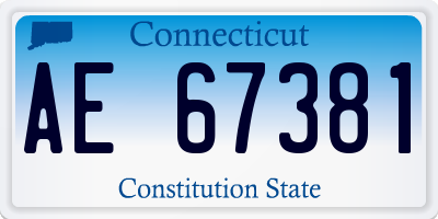 CT license plate AE67381