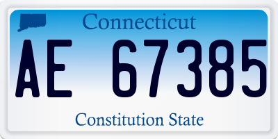 CT license plate AE67385