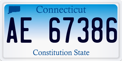 CT license plate AE67386