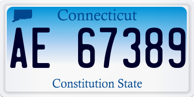 CT license plate AE67389