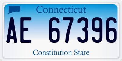 CT license plate AE67396