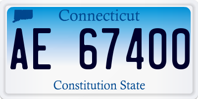 CT license plate AE67400