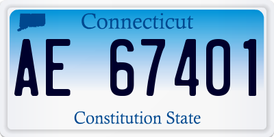 CT license plate AE67401