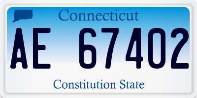 CT license plate AE67402
