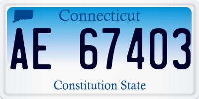 CT license plate AE67403